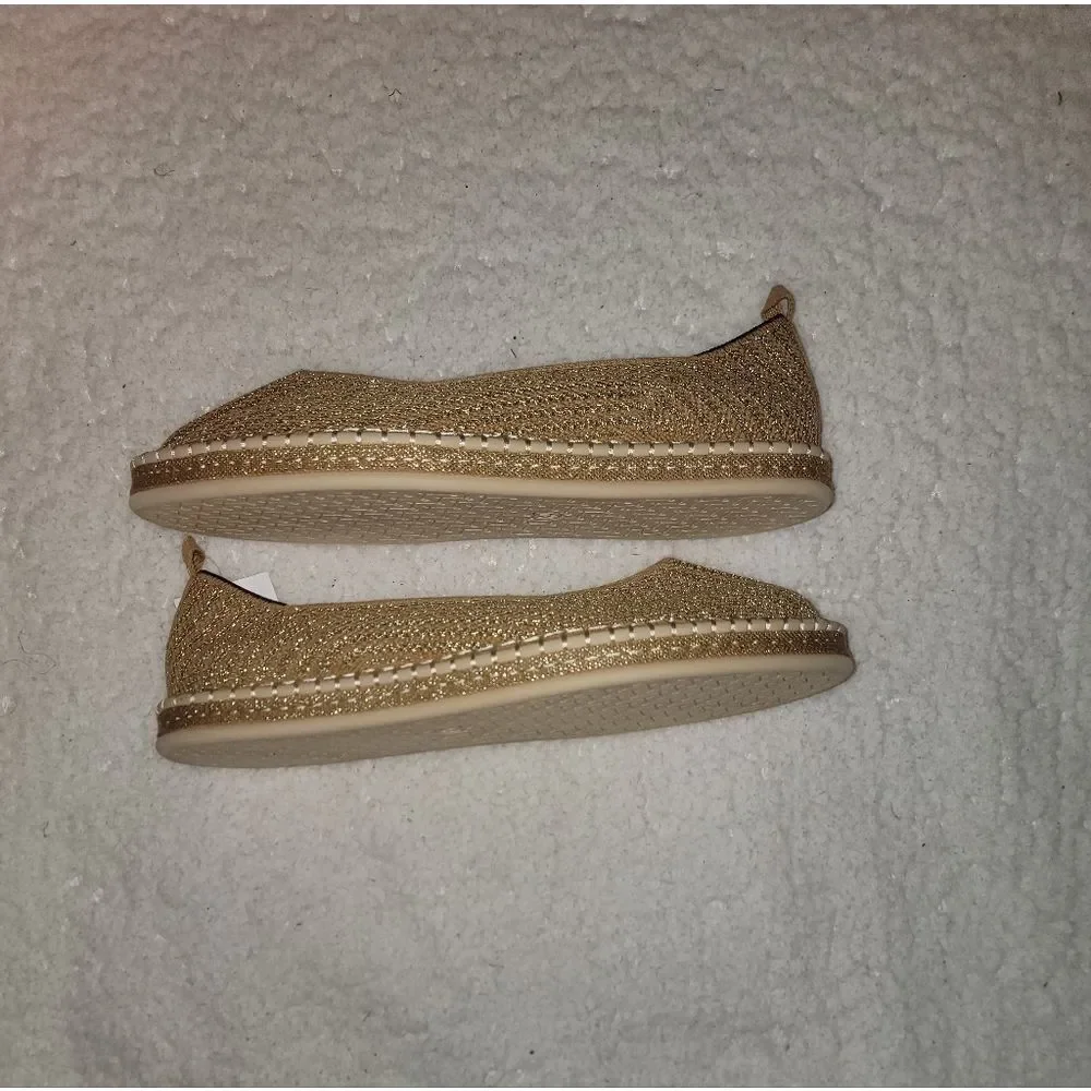 🆕️🥿ROTHY'S The Espadrille, Gold Diamond Metallic - Size 13